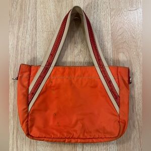 PRADA red and orange small nylon tote (reversible)